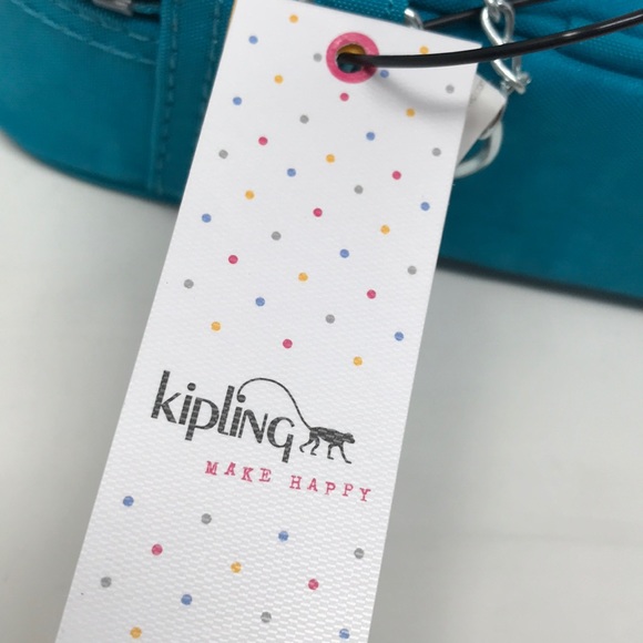 KIPLING Pen Case NWT Cool Blue w/gorilla key chain - Picture 11 of 13